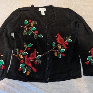 Cardinal Christmas winter wonder vintage sweater